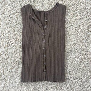 Ribbed button up tank